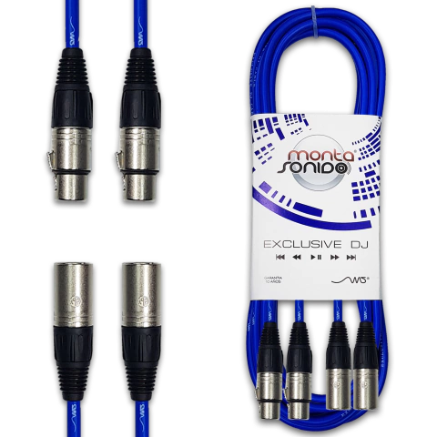 Cable DJ Par XLR Macho a XLR Hembra Neutrik Mscables