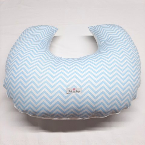 Almofada amamentação chevron azul