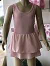 Conjunto ballet infantil, com saia dupla
