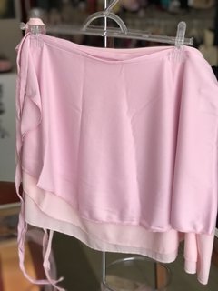 Saia rosa infantil transpassada