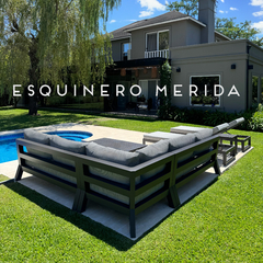 Juego Mérida Esquinero Aluminio living - BrauerMuebles
