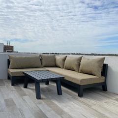 Juego Mérida Esquinero Aluminio living - BrauerMuebles