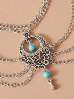 Par de Tornozeleiras De Camadas Boho Chic Sonho Azul na internet