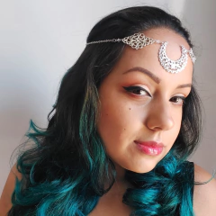 Imagem do Acessório de Cabelo Tiara Head Chain Lua Prateada