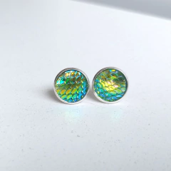 Brincos de Escama de Sereia Furta cor - loja online