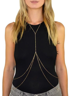 Body Chain Colar De Corpo Corrente De Corpo Boho Chic - Loja da Maya