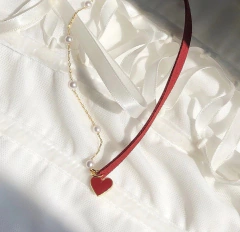 Colar Gargantilha Coração Pérola - loja online