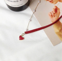 Imagem do Colar Gargantilha Coração Pérola