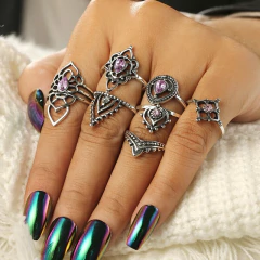 Kit com 7 Anéis Falange Boho Chic Violeta - comprar online