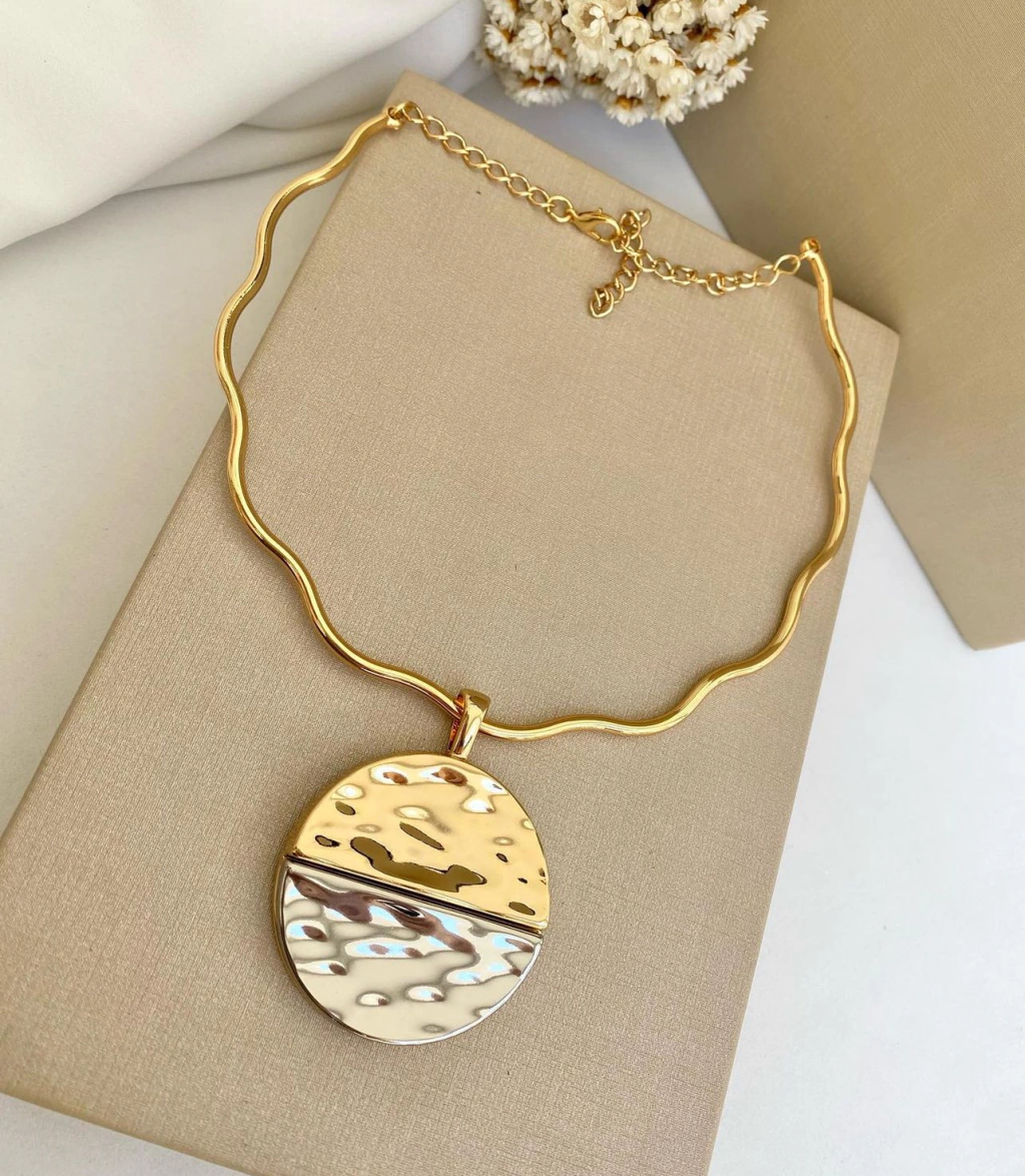 Colar Duo prata dourado