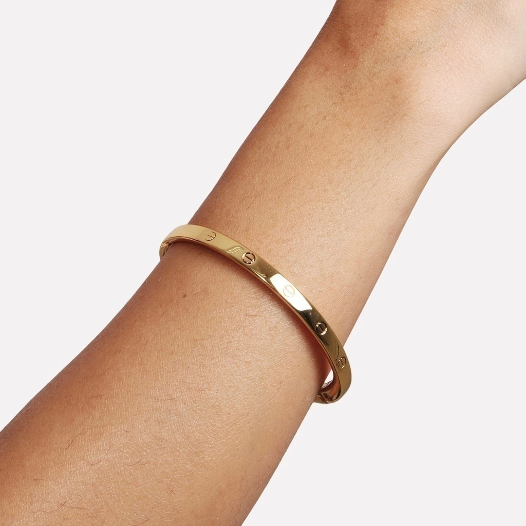 Bracelete Inspiração Cartier Dourado
