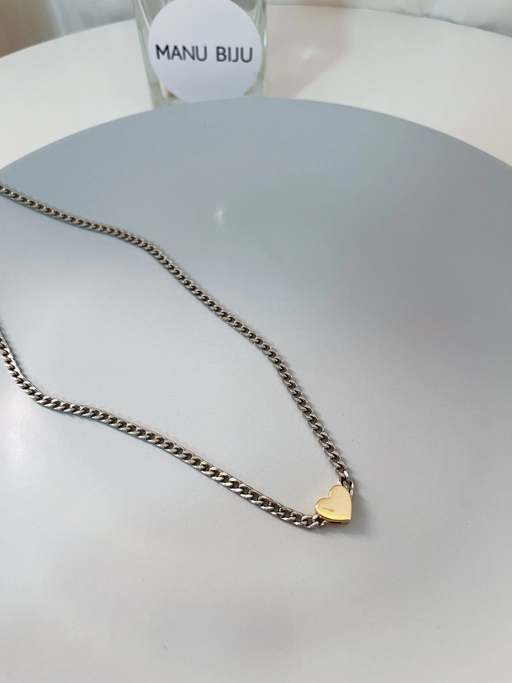 Choker Silver com coração Ouro
