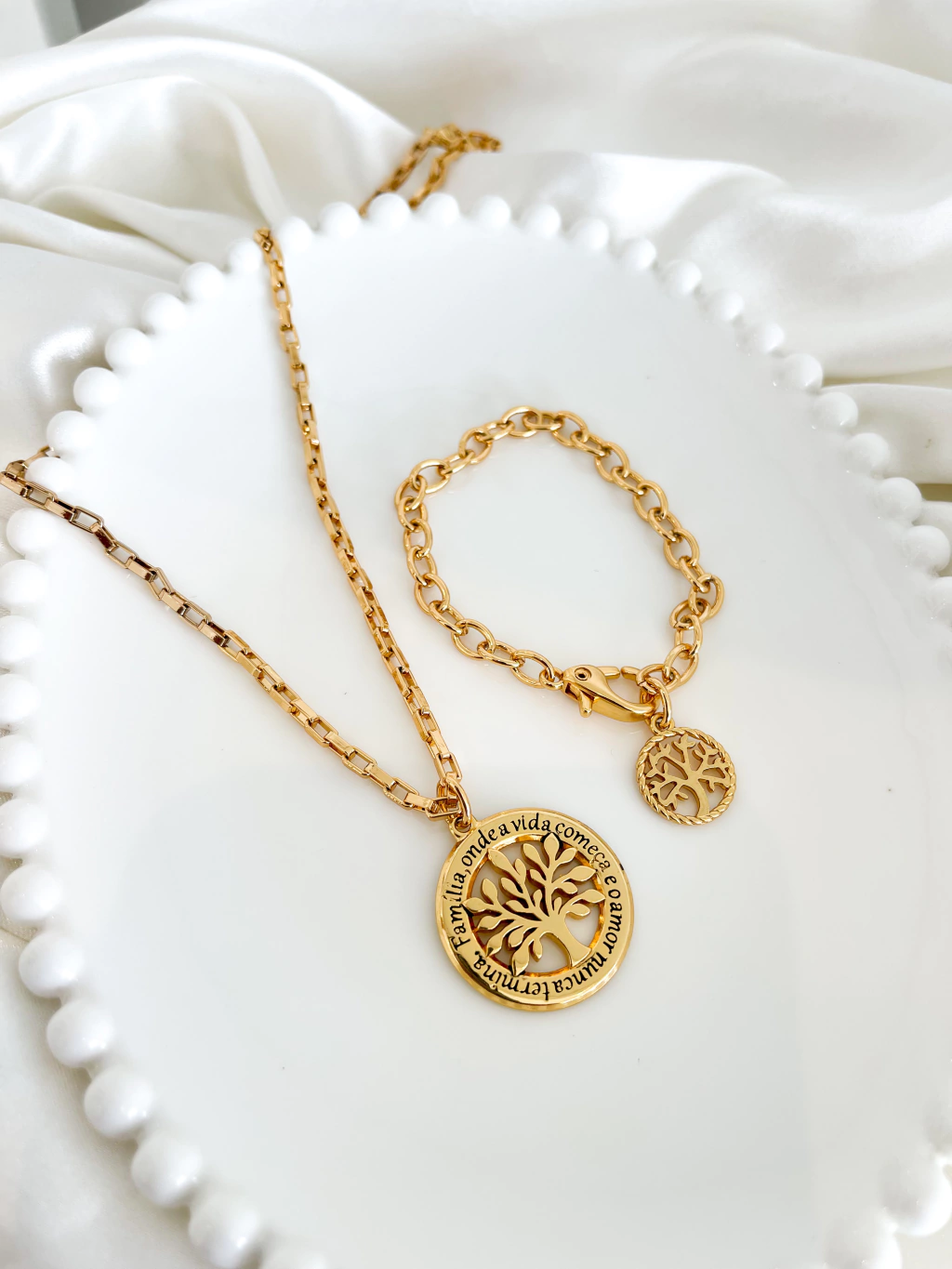 Conjunto Colar e pulseira Árvore da Vida