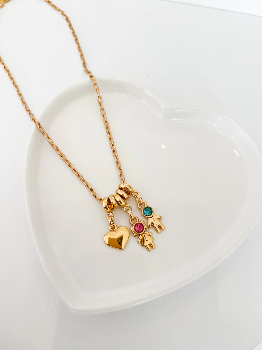 Colar Mãe de Dois com pingente coração