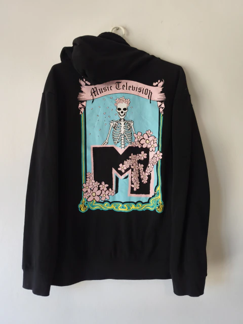Buzo Hoodie MTV "Music Television" - Edición Esqueleto & Flores