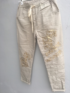 Babucha italiana con detalles print en dorado - comprar online