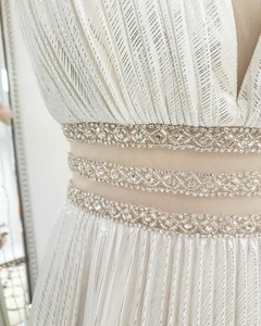 Vestido de fiesta plizado metalizado importado