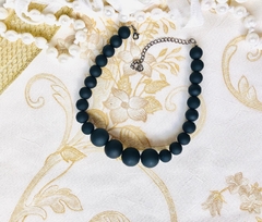 Colar de bolas Preto Fosco - comprar online
