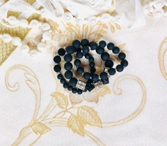 Trio pulseiras bola preto fosco