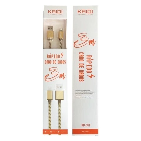 Cabo Usb Para Iphone Kaidi 3 Metros - Kd-311