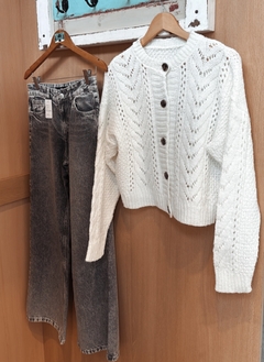 Saco VEST calado blanco - comprar online