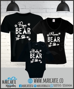CAMISETA FAMILIA NEGRA X 3 en internet