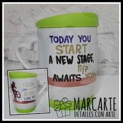 Mug Oreja Corazón Tapa Silicona - Marcarte