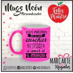 Mug Neon Día Del Maestro en internet