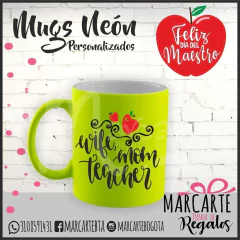 Mug Neon Día Del Maestro - tienda online
