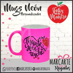 Mug Neon Día Del Maestro