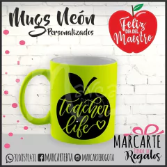 Mug Neon Día Del Maestro en internet