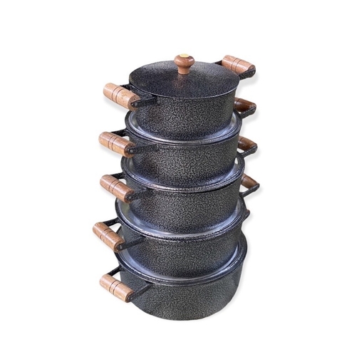 Jogos de panela 16a24 premium preto aluminio fundido