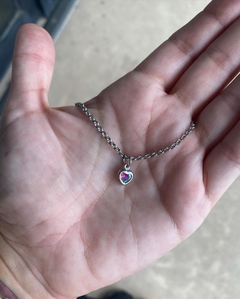 Collar corazón cristal tornasolado