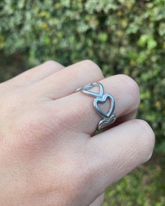 Anillo corazones calados grandes - comprar online