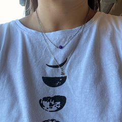 Collar doble ojito azul chico