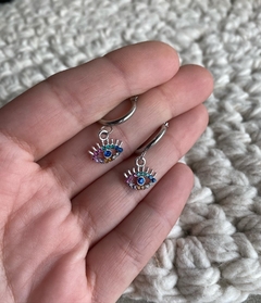 Aros ojos strass colores
