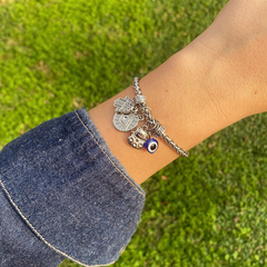 Pulsera ojos, buda y mano