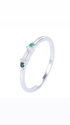Anillo circon baguette