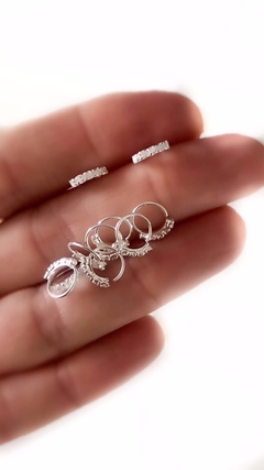 Mini argollitas strass (unidad) - tienda online