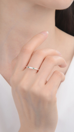 Anillo circon baguette - comprar online
