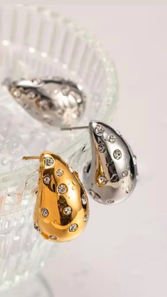 Aros shiny drops plata - comprar online