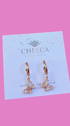 Argollas mariposa cristal gold - comprar online
