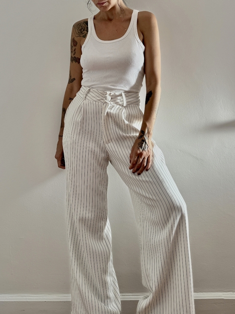 Calça alfaiataria listrada