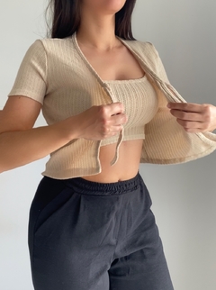 Conjunto Ayko (Beige) - Saquito y top