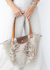 Bolso Buenos Aires lino beige Acanthus chocolate - comprar online
