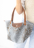 Bolso Buenos Aires lino celeste Acanthus chocolate - tienda online