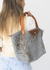 Bolso Buenos Aires lino celeste Acanthus chocolate - comprar online