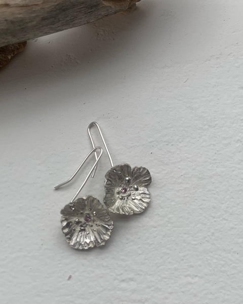 Aros flor colgante