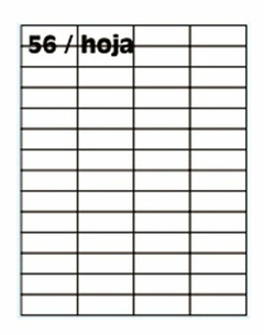 Etiqueta A4 8010 x 100 hojas 56etiq. x Hoja (medida 52,5x21,2mm)