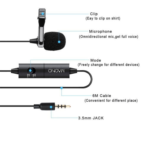Microfono Corbatero Para Celular Pc Mixer Dslr Maono Au-100